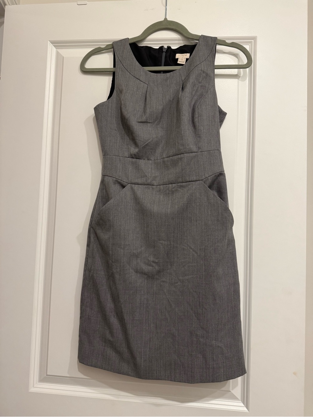 J. Crew Gray Sleeveless Sheath Dress